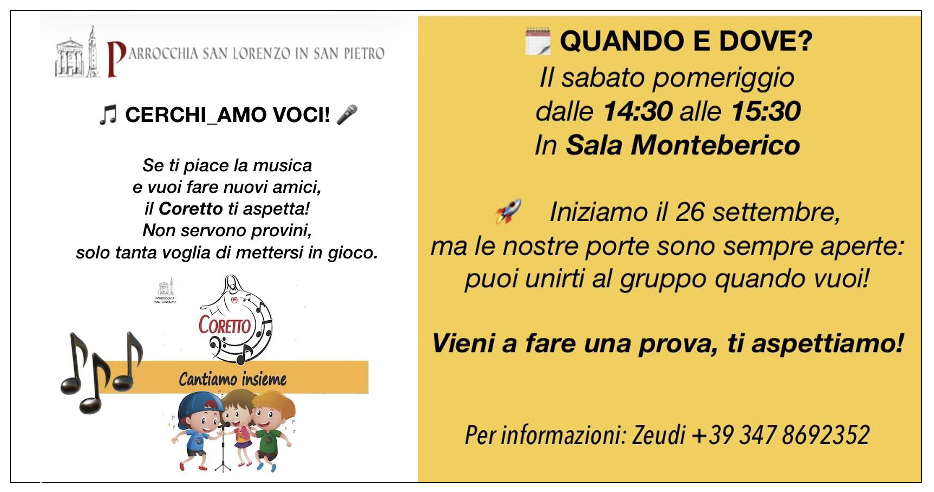 SAAA cercasi voci coretto